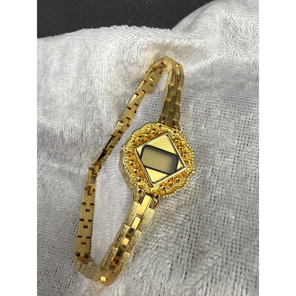 Vintage Digital Watch Woman Gold Tone 6.5"‎ NON WORKING PROP